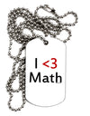 I Heart Math Adult Dog Tag Chain Necklace by TooLoud-Dog Tag Necklace-TooLoud-White-Davson Sales