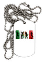 Mexican Flag - Dancing Silhouettes Adult Dog Tag Chain Necklace by TooLoud-Dog Tag Necklace-TooLoud-White-Davson Sales