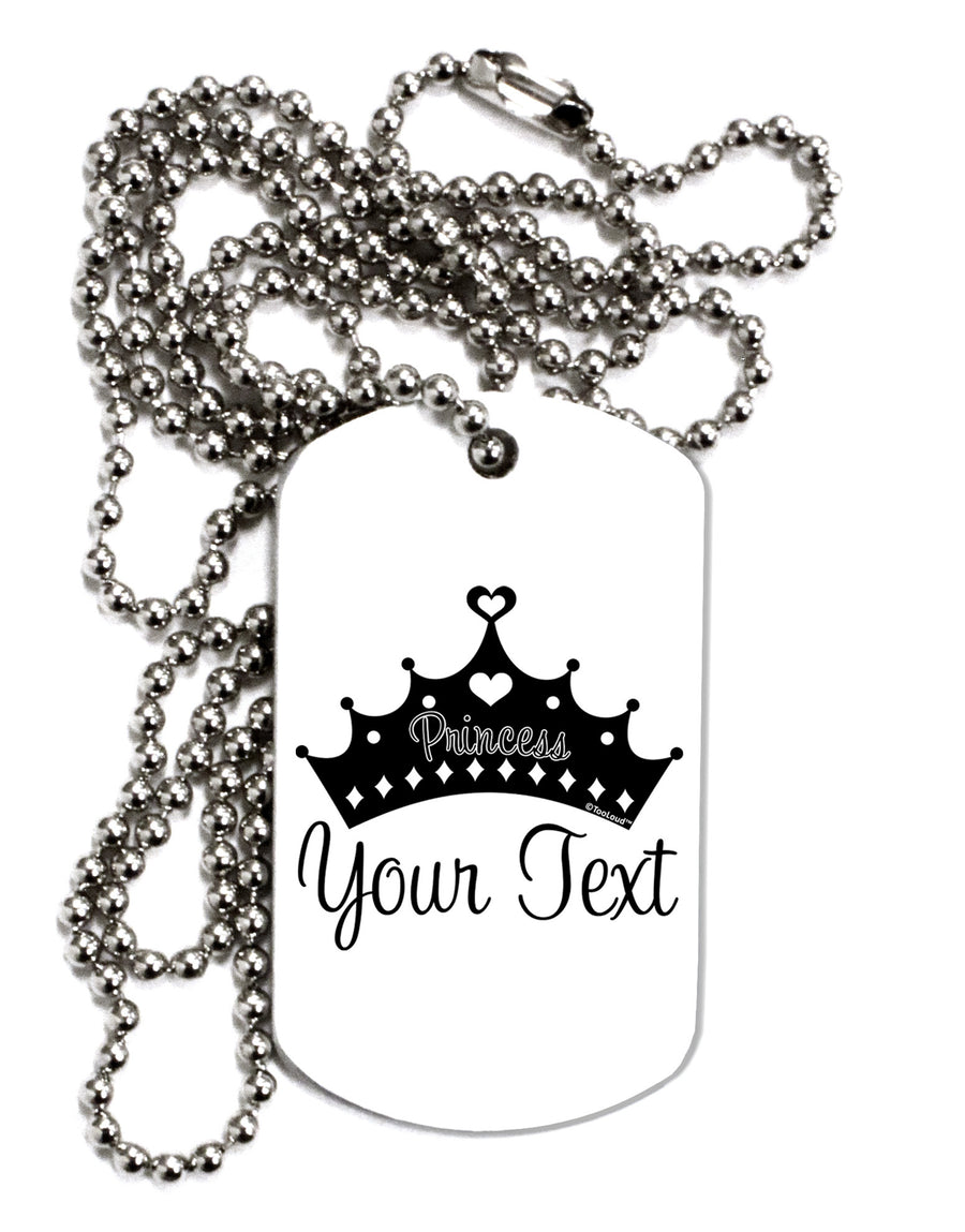 Personalized Princess -Name- Design Adult Dog Tag Chain Necklace-Dog Tag Necklace-TooLoud-White-Davson Sales