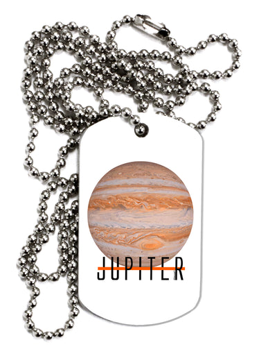 Planet Jupiter Earth Text Adult Dog Tag Chain Necklace by TooLoud-Dog Tag Necklace-TooLoud-1 Piece-Davson Sales