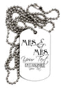 Personalized Mrs and Mrs Lesbian Wedding - Name- Established -Date- Design Adult Dog Tag Chain Necklace-Dog Tag Necklace-TooLoud-White-Davson Sales
