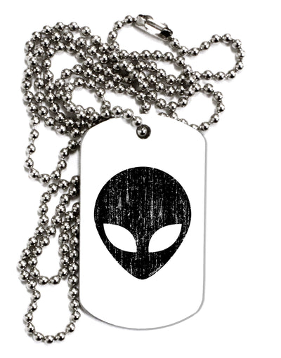 Extraterrestrial Face - Alien Distressed Adult Dog Tag Chain Necklace by TooLoud-Dog Tag Necklace-TooLoud-White-Davson Sales