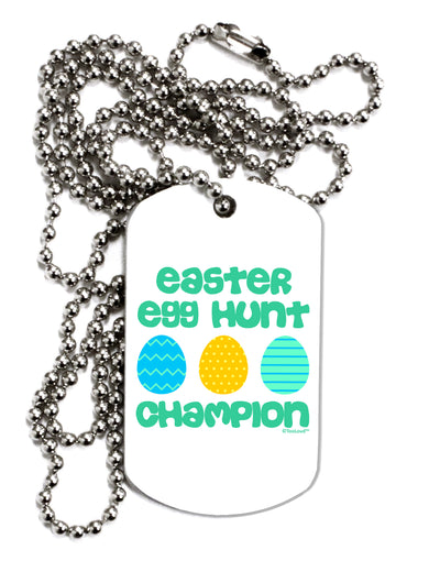 Easter Egg Hunt Champion - Blue and Green Adult Dog Tag Chain Necklace by TooLoud-Dog Tag Necklace-TooLoud-White-Davson Sales