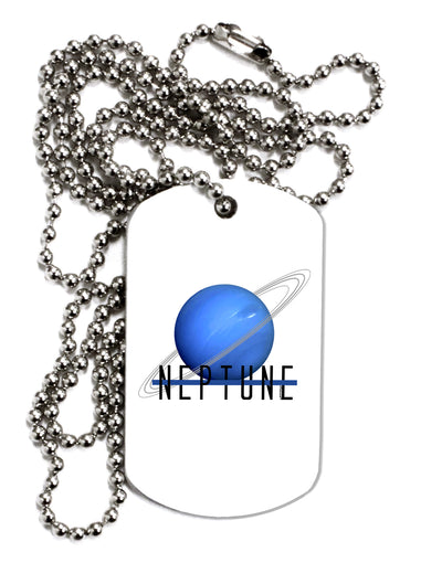 Planet Neptune Text Adult Dog Tag Chain Necklace by TooLoud-Dog Tag Necklace-TooLoud-1 Piece-Davson Sales