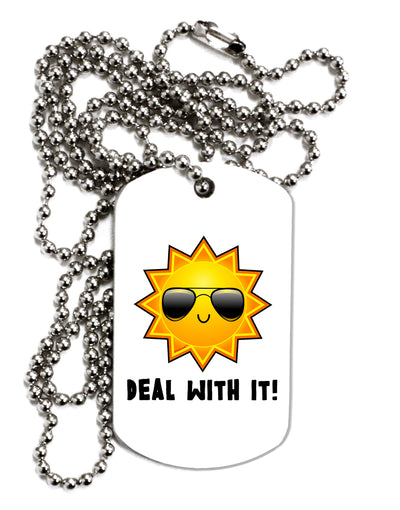 Deal With It Cute Sun Adult Dog Tag Chain Necklace by TooLoud-Dog Tag Necklace-TooLoud-1 Piece-Davson Sales