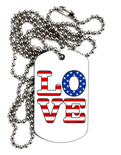 American Love Design Adult Dog Tag Chain Necklace by TooLoud-Dog Tag Necklace-TooLoud-White-Davson Sales