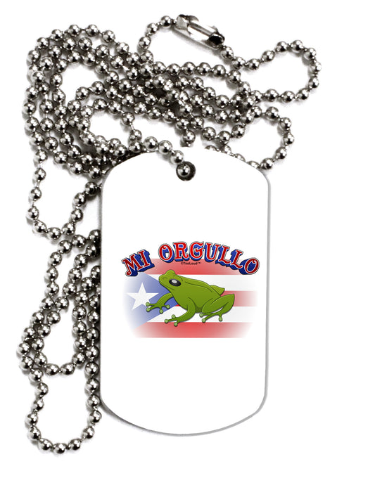 Mi Orgullo Coqui Adult Dog Tag Chain Necklace-Dog Tag Necklace-TooLoud-1 Piece-Davson Sales