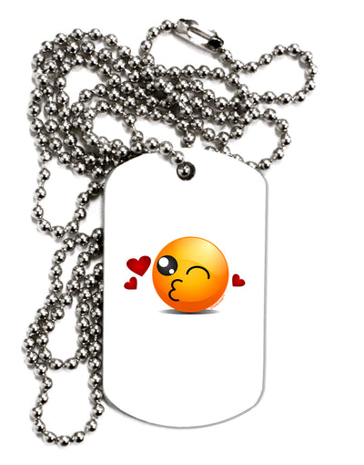 Kissy Face Emoji Adult Dog Tag Chain Necklace-Dog Tag Necklace-TooLoud-1 Piece-Davson Sales