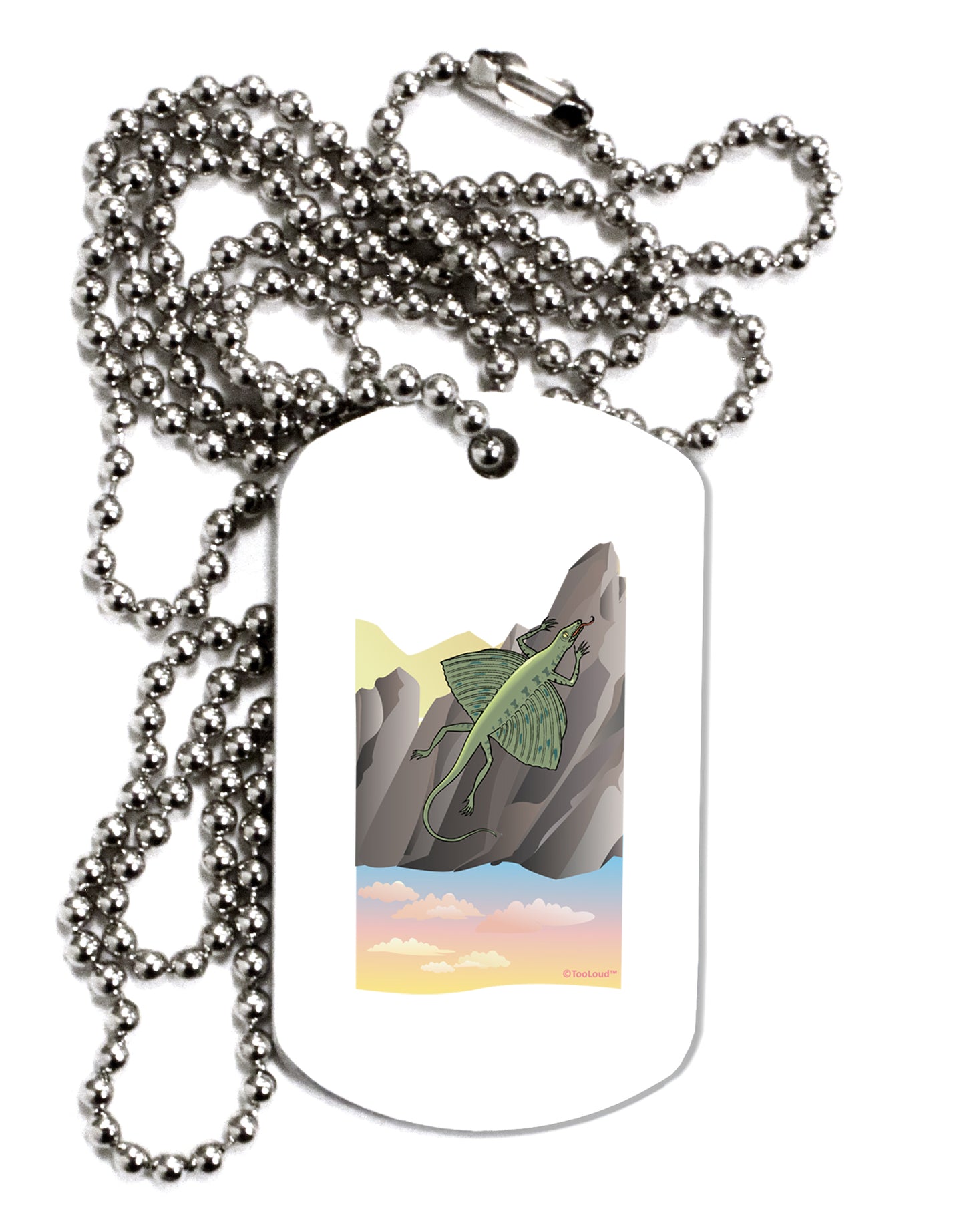 Archaopteryx - Without Name Adult Dog Tag Chain Necklace by TooLoud-Dog Tag Necklace-TooLoud-White-Davson Sales