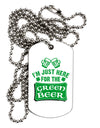 Just Here For The Green Beer Adult Dog Tag Chain Necklace-Dog Tag Necklace-TooLoud-1 Piece-Davson Sales