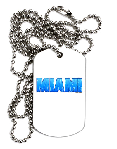 Miami Ocean Bubbles Adult Dog Tag Chain Necklace by TooLoud-Dog Tag Necklace-TooLoud-White-Davson Sales