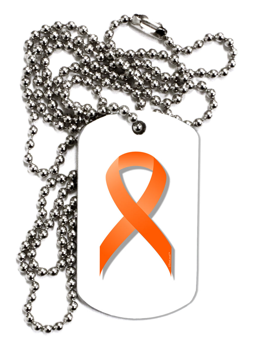 Leukemia Awareness Ribbon - Orange Adult Dog Tag Chain Necklace-Dog Tag Necklace-TooLoud-White-Davson Sales