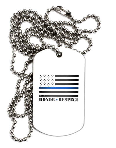 Honor Respect Blue Line Adult Dog Tag Chain Necklace-Dog Tag Necklace-TooLoud-1 Piece-Davson Sales