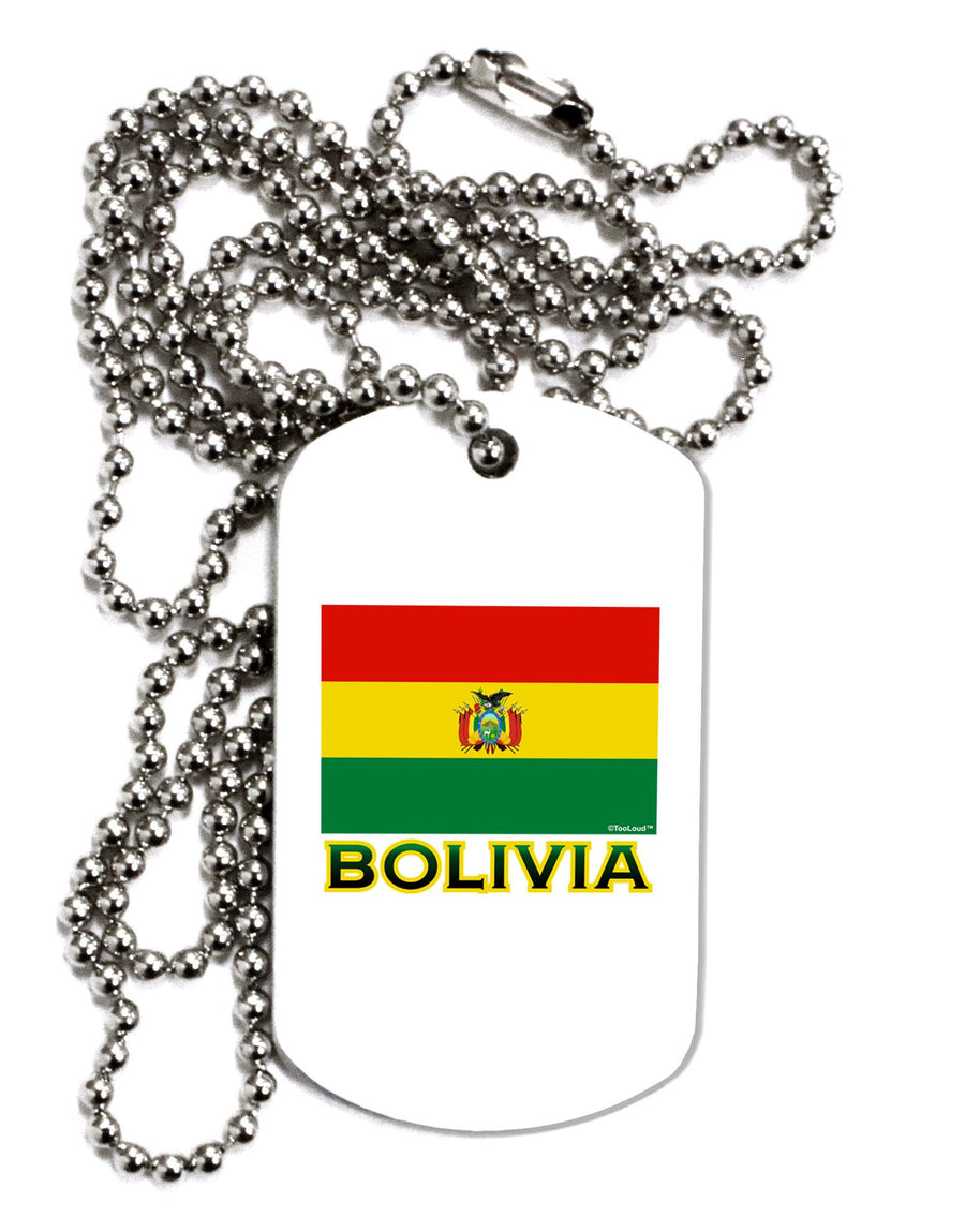 Bolivia Flag Adult Dog Tag Chain Necklace-Dog Tag Necklace-TooLoud-12 Pieces-Davson Sales