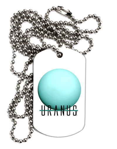 Planet Uranus Text Adult Dog Tag Chain Necklace by TooLoud-Dog Tag Necklace-TooLoud-1 Piece-Davson Sales