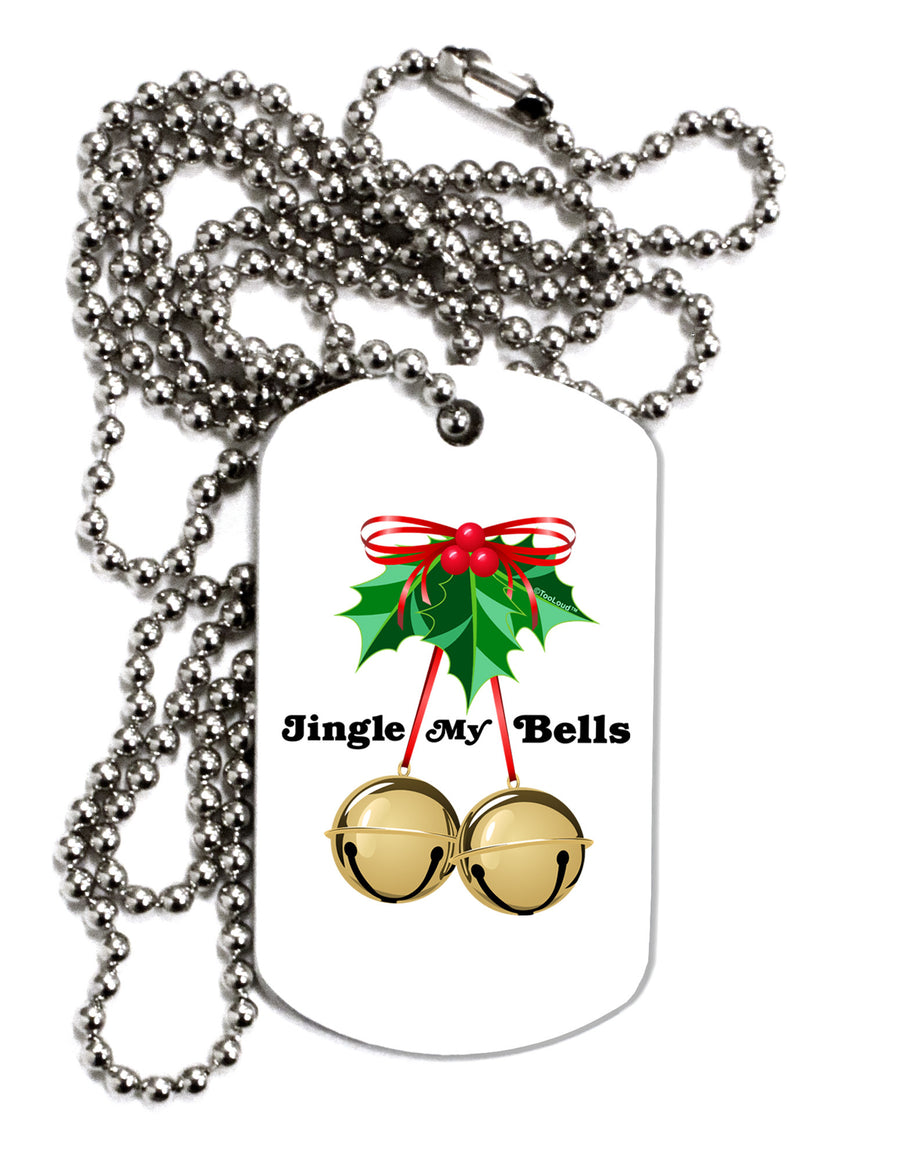 Jingle My Bells Adult Dog Tag Chain Necklace-Dog Tag Necklace-TooLoud-White-Davson Sales