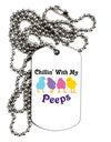 Chillin With My Peeps Adult Dog Tag Chain Necklace-Dog Tag Necklace-TooLoud-White-Davson Sales