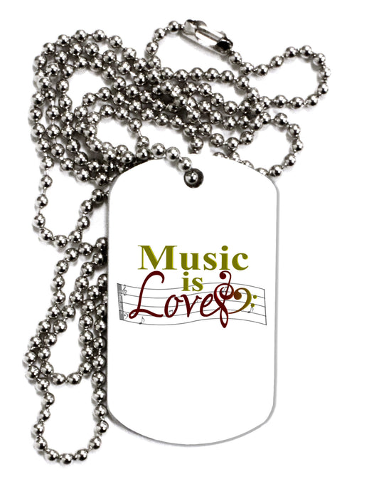 Music Is Love Adult Dog Tag Chain Necklace-Dog Tag Necklace-TooLoud-1 Piece-Davson Sales