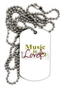 Music Is Love Adult Dog Tag Chain Necklace-Dog Tag Necklace-TooLoud-1 Piece-Davson Sales