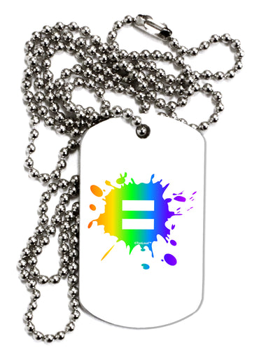 Equal Rainbow Paint Splatter Adult Dog Tag Chain Necklace by TooLoud-Dog Tag Necklace-TooLoud-White-Davson Sales