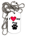 I Heart My Pug Adult Dog Tag Chain Necklace by TooLoud-TooLoud-1 Piece-Davson Sales