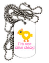 I'm One Cute Chick Adult Dog Tag Chain Necklace by TooLoud-Dog Tag Necklace-TooLoud-White-Davson Sales