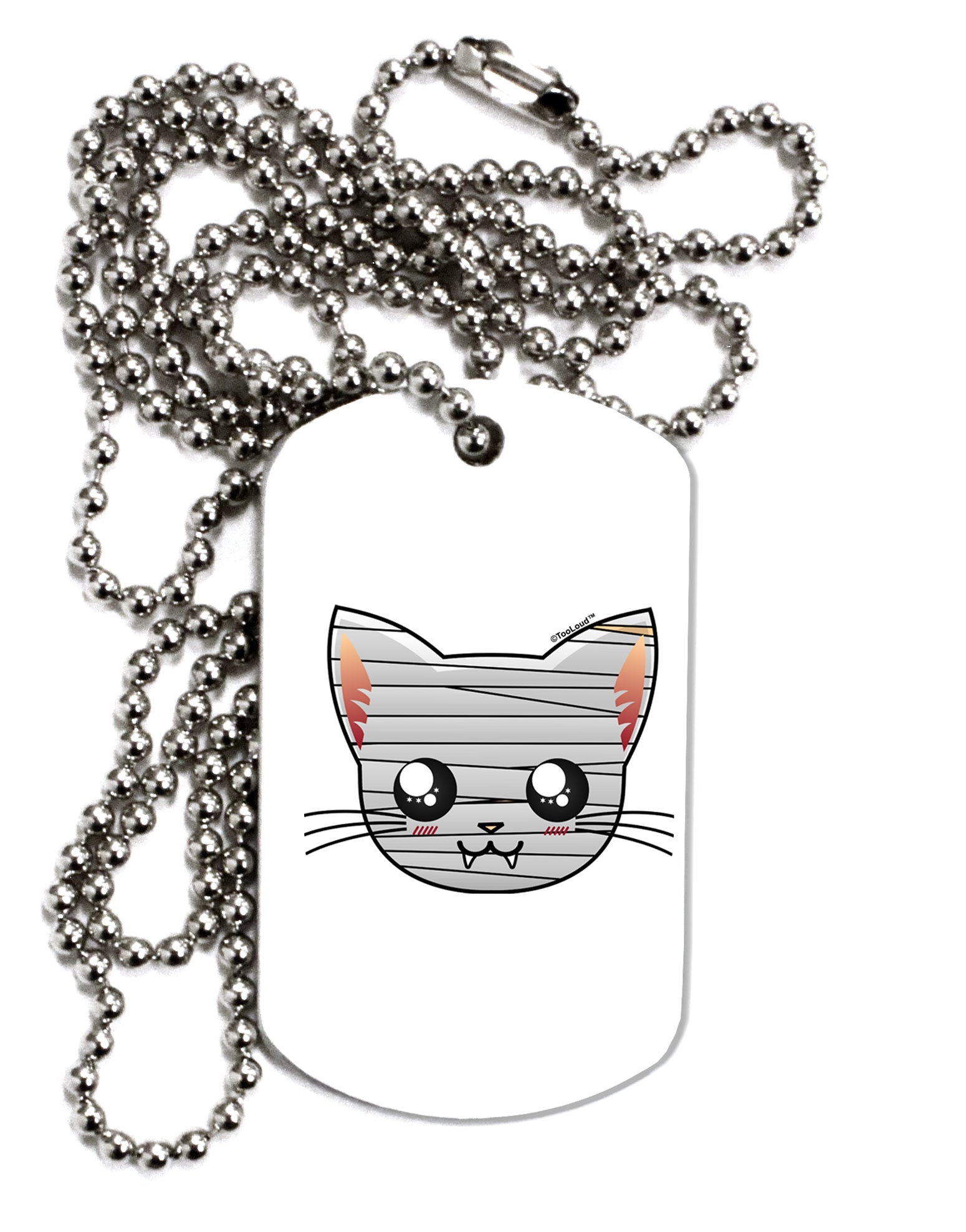 Mummy Kitty Adult Dog Tag Chain Necklace by TooLoud-Dog Tag Necklace-TooLoud-1 Piece-Davson Sales