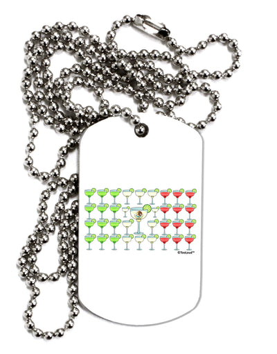 Mexican Flag of Margaritas Adult Dog Tag Chain Necklace by TooLoud-Dog Tag Necklace-TooLoud-White-Davson Sales