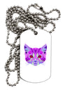 Geometric Kitty Purple Adult Dog Tag Chain Necklace-Dog Tag Necklace-TooLoud-1 Piece-Davson Sales