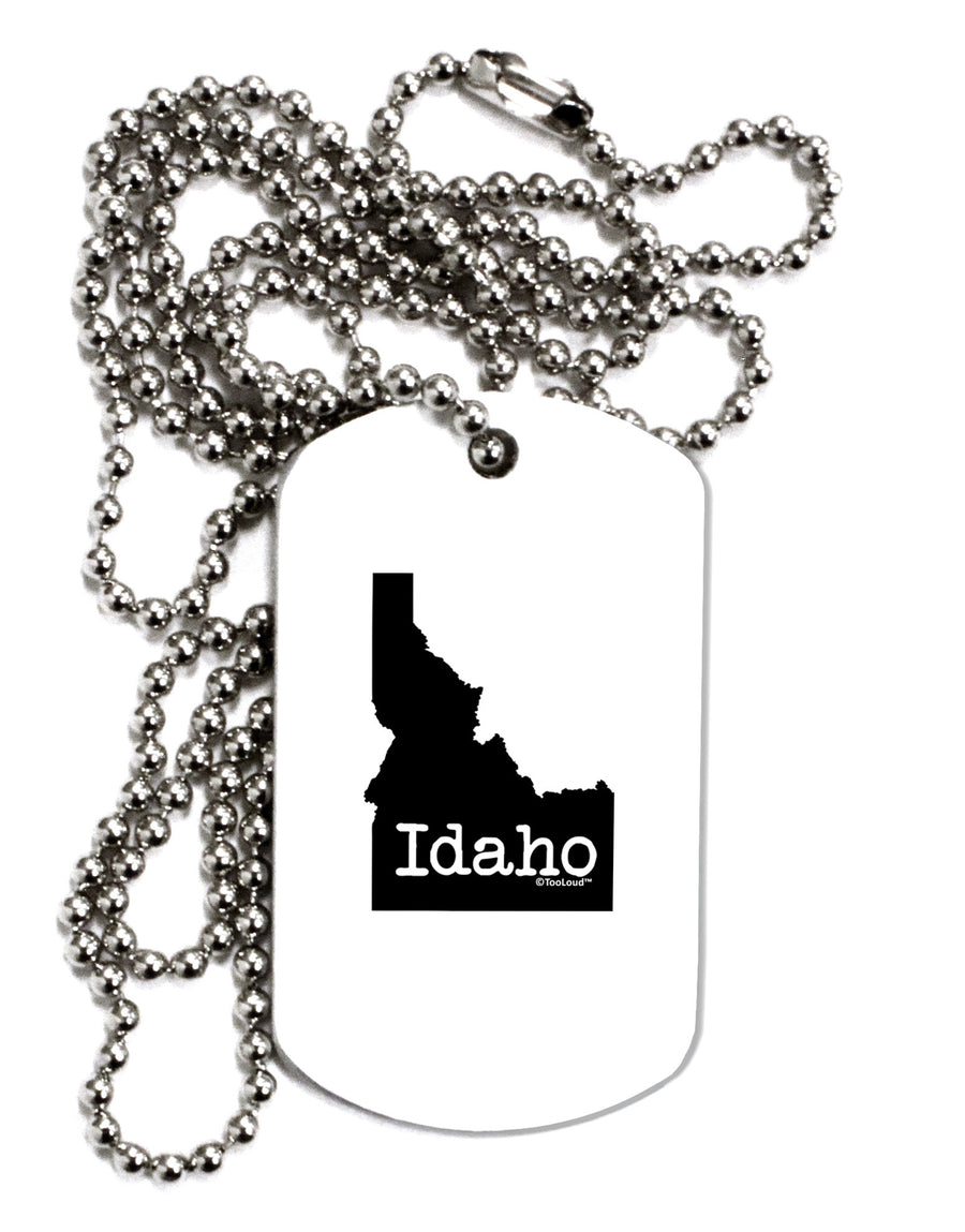 Idaho - United States Shape Adult Dog Tag Chain Necklace-Dog Tag Necklace-TooLoud-White-Davson Sales