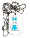 Cute Easter Bunny - Blue Adult Dog Tag Chain Necklace by TooLoud-Dog Tag Necklace-TooLoud-White-Davson Sales