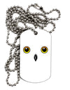 Cute Snowy Owl Face Adult Dog Tag Chain Necklace-Dog Tag Necklace-TooLoud-White-Davson Sales