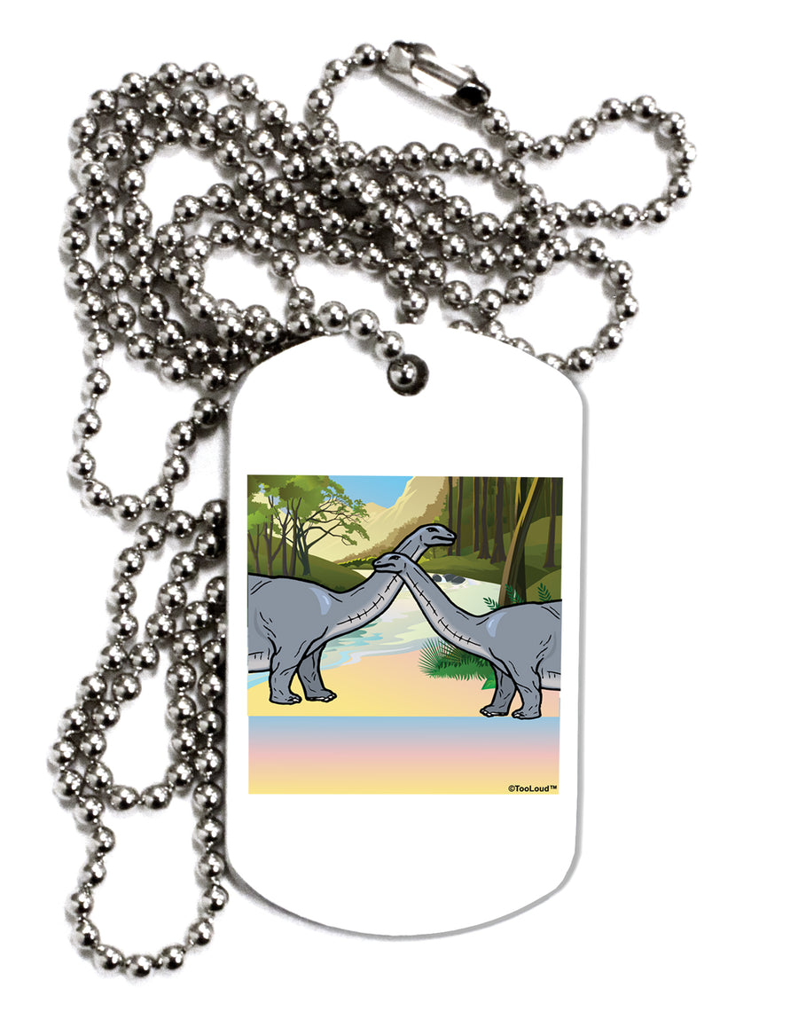 Diplodocus Longus - Without Name Adult Dog Tag Chain Necklace by TooLoud-TooLoud-White-Davson Sales