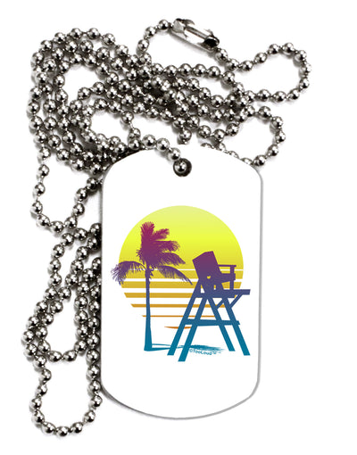 LA Beach Silhouette Letters Adult Dog Tag Chain Necklace-Dog Tag Necklace-TooLoud-1 Piece-Davson Sales