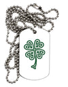 Celtic Knot 4 Leaf Clover St Patricks Adult Dog Tag Chain Necklace-Dog Tag Necklace-TooLoud-White-Davson Sales