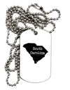 South Carolina - United States Shape Adult Dog Tag Chain Necklace by TooLoud-Dog Tag Necklace-TooLoud-White-Davson Sales