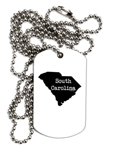 South Carolina - United States Shape Adult Dog Tag Chain Necklace by TooLoud-Dog Tag Necklace-TooLoud-White-Davson Sales