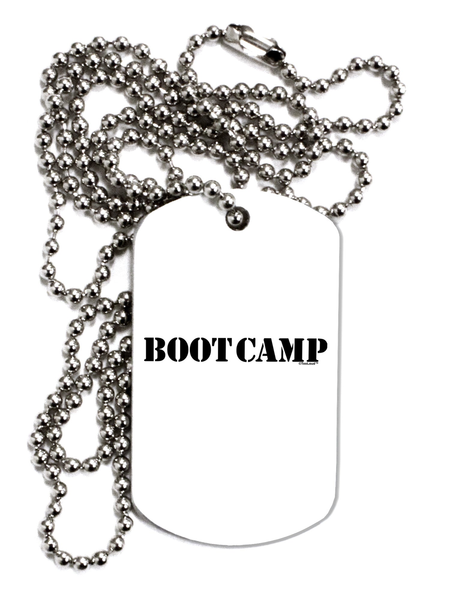 Bootcamp Military Text Adult Dog Tag Chain Necklace-Dog Tag Necklace-TooLoud-White-Davson Sales