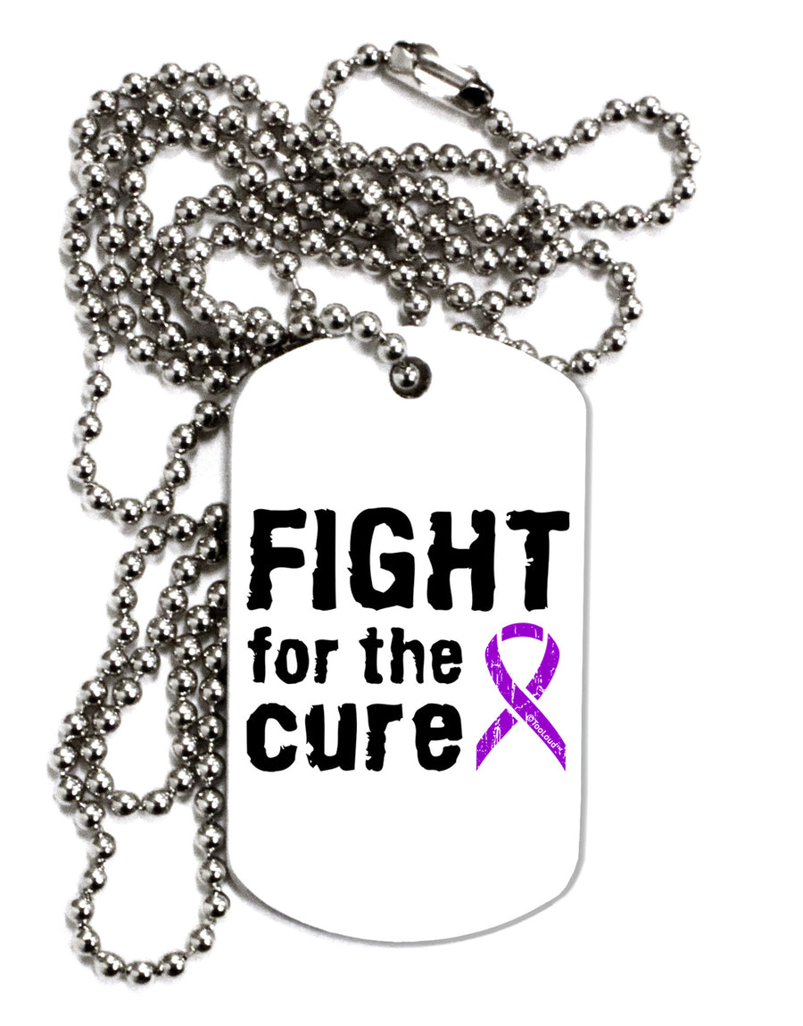 Fight for the Cure - Purple Ribbon Epilepsy Adult Dog Tag Chain Necklace-Dog Tag Necklace-TooLoud-White-Davson Sales