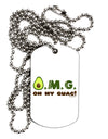 OMG - Oh My Guac - Guacamole Design Adult Dog Tag Chain Necklace by TooLoud-Dog Tag Necklace-TooLoud-White-Davson Sales