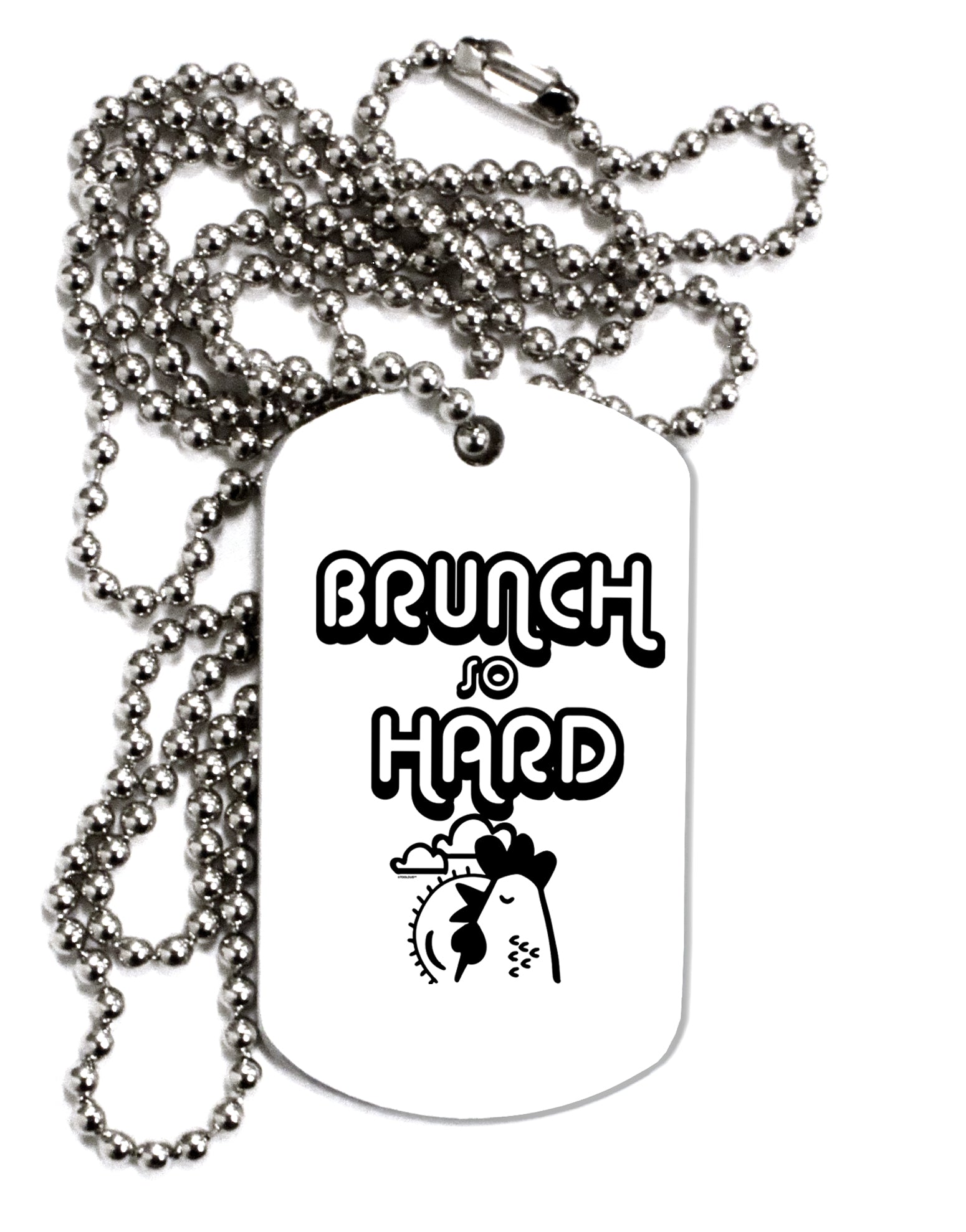 TooLoud Brunch So Hard Hen Adult Dog Tag Chain Necklace-Dog Tag Necklace-TooLoud-1 Piece-Davson Sales