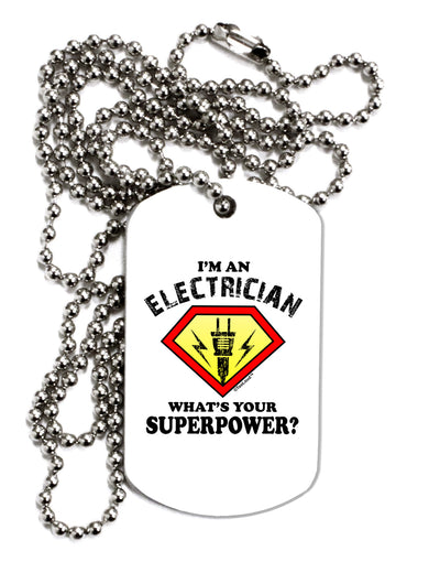 Electrician - Superpower Adult Dog Tag Chain Necklace-Dog Tag Necklace-TooLoud-1 Piece-Davson Sales