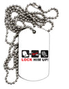 Lock Him Up Anti-Trump Funny Adult Dog Tag Chain Necklace by TooLoud