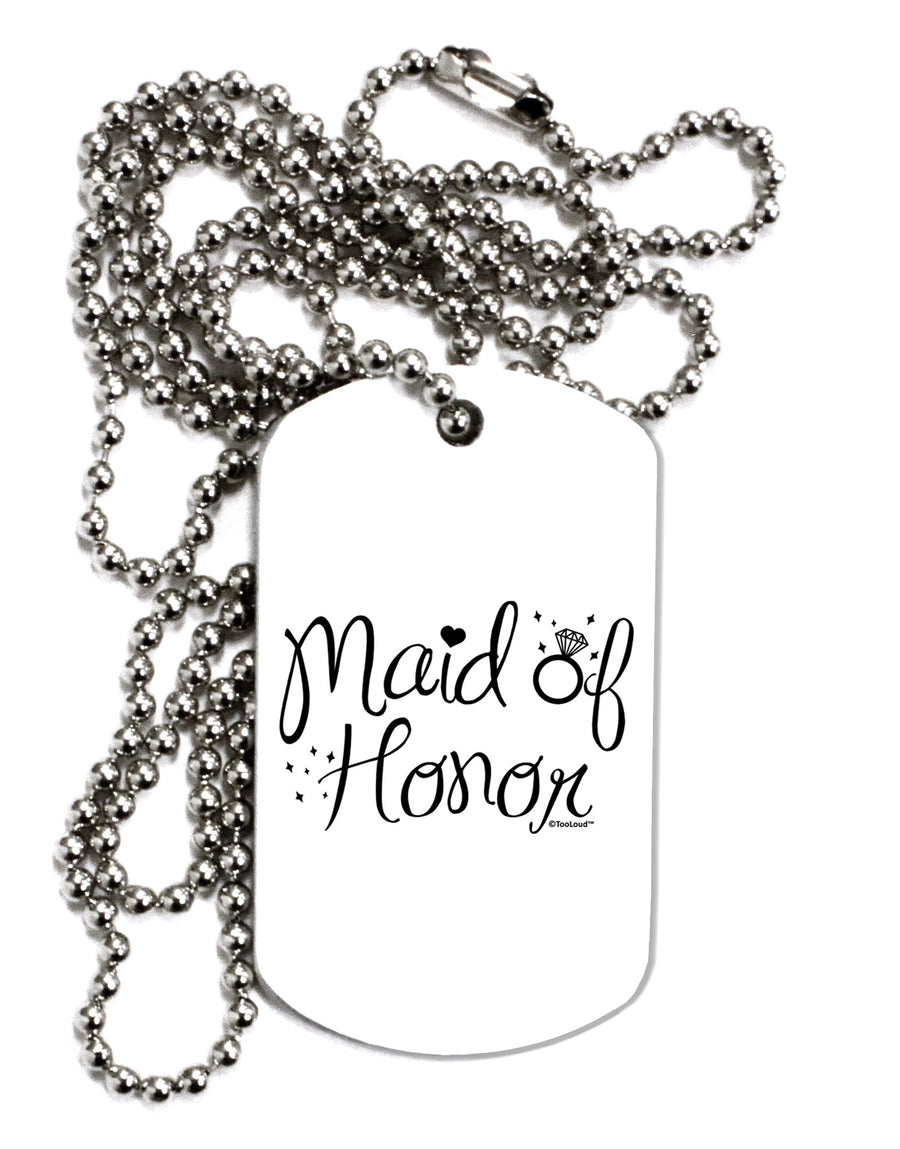 Maid of Honor - Diamond Ring Design Adult Dog Tag Chain Necklace-Dog Tag Necklace-TooLoud-White-Davson Sales