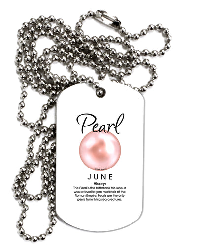 Birthstone Pearl Adult Dog Tag Chain Necklace by TooLoud-Dog Tag Necklace-TooLoud-1 Piece-Davson Sales