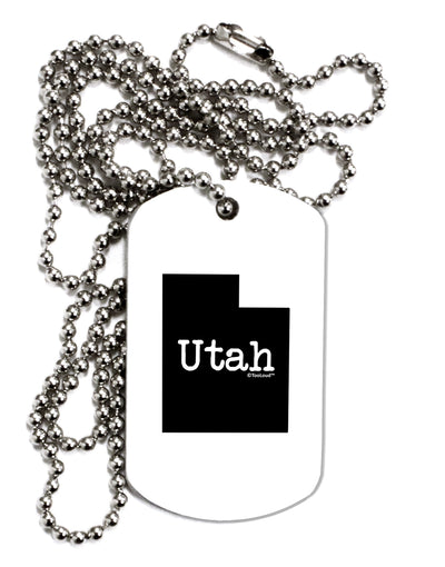 Utah - United States Shape Adult Dog Tag Chain Necklace by TooLoud-Dog Tag Necklace-TooLoud-White-Davson Sales