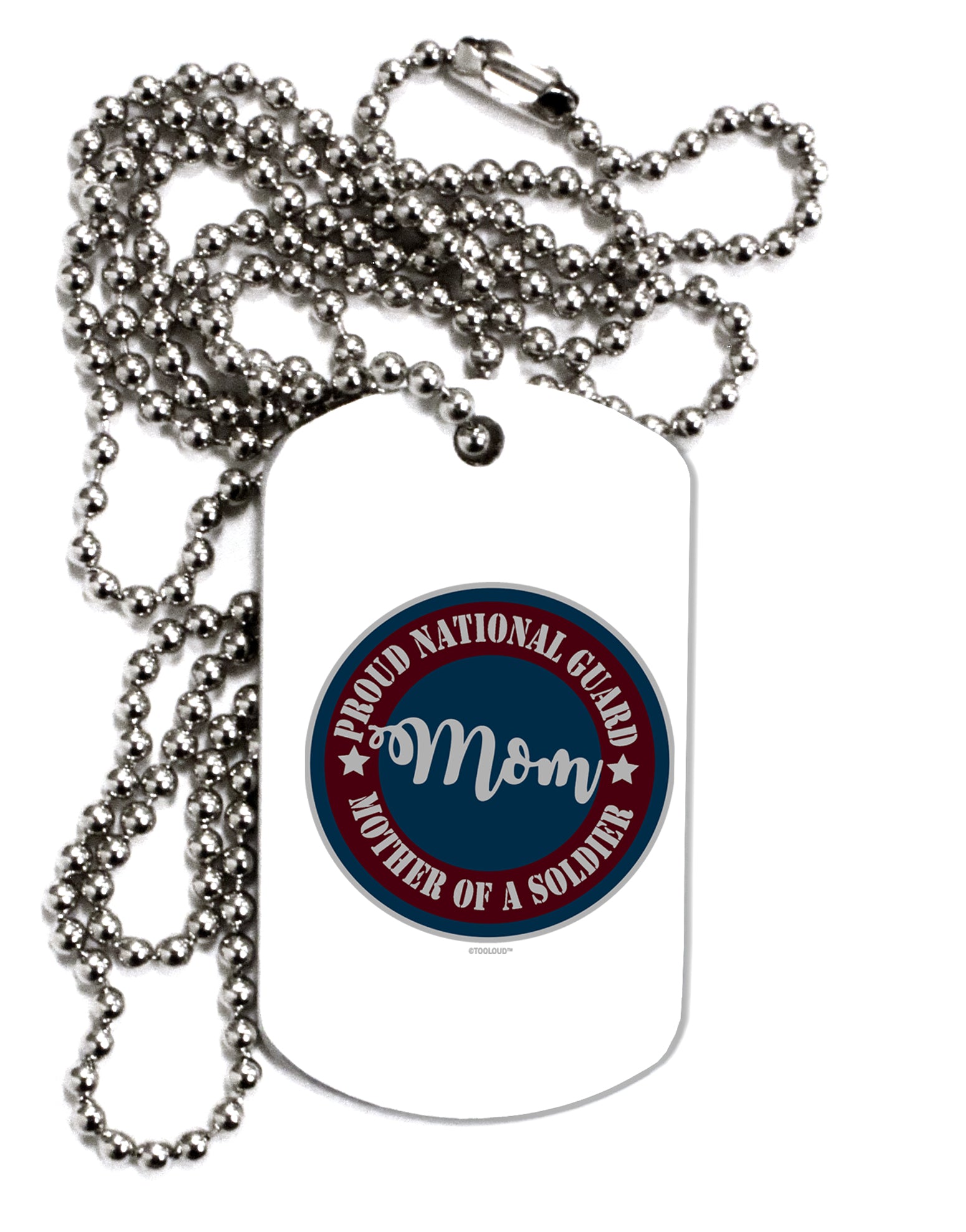 TooLoud Proud National Guard Mom Adult Dog Tag Chain Necklace-Dog Tag Necklace-TooLoud-1 Piece-Davson Sales