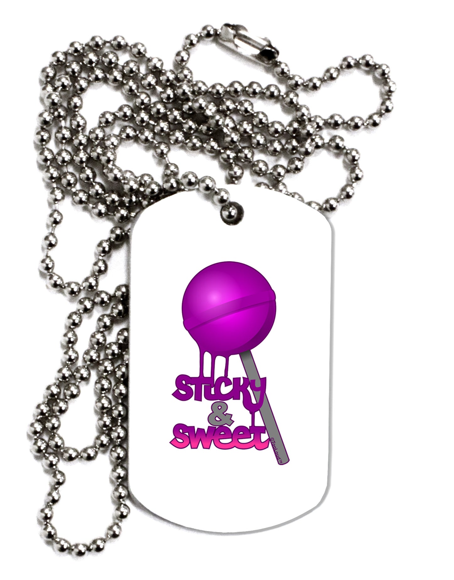 Sticky & Sweet Lollipop Adult Dog Tag Chain Necklace-Dog Tag Necklace-TooLoud-1 Piece-Davson Sales