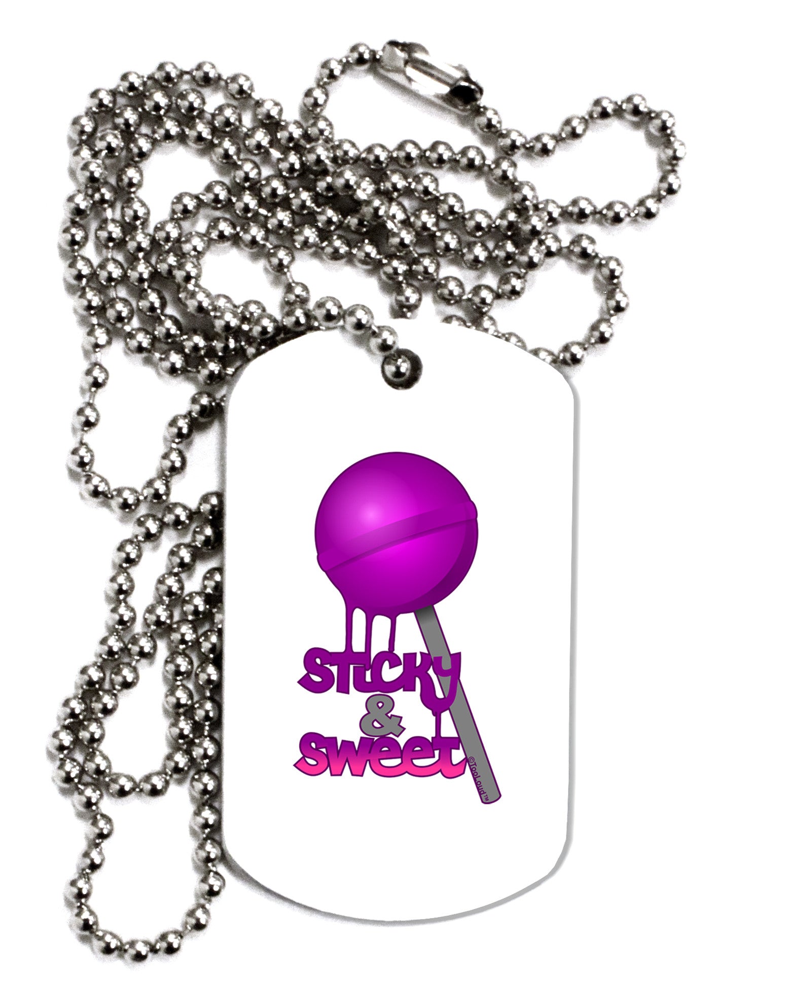 Sticky & Sweet Lollipop Adult Dog Tag Chain Necklace-Dog Tag Necklace-TooLoud-1 Piece-Davson Sales