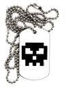 Retro 8-Bit Skull Adult Dog Tag Chain Necklace-Dog Tag Necklace-TooLoud-White-Davson Sales